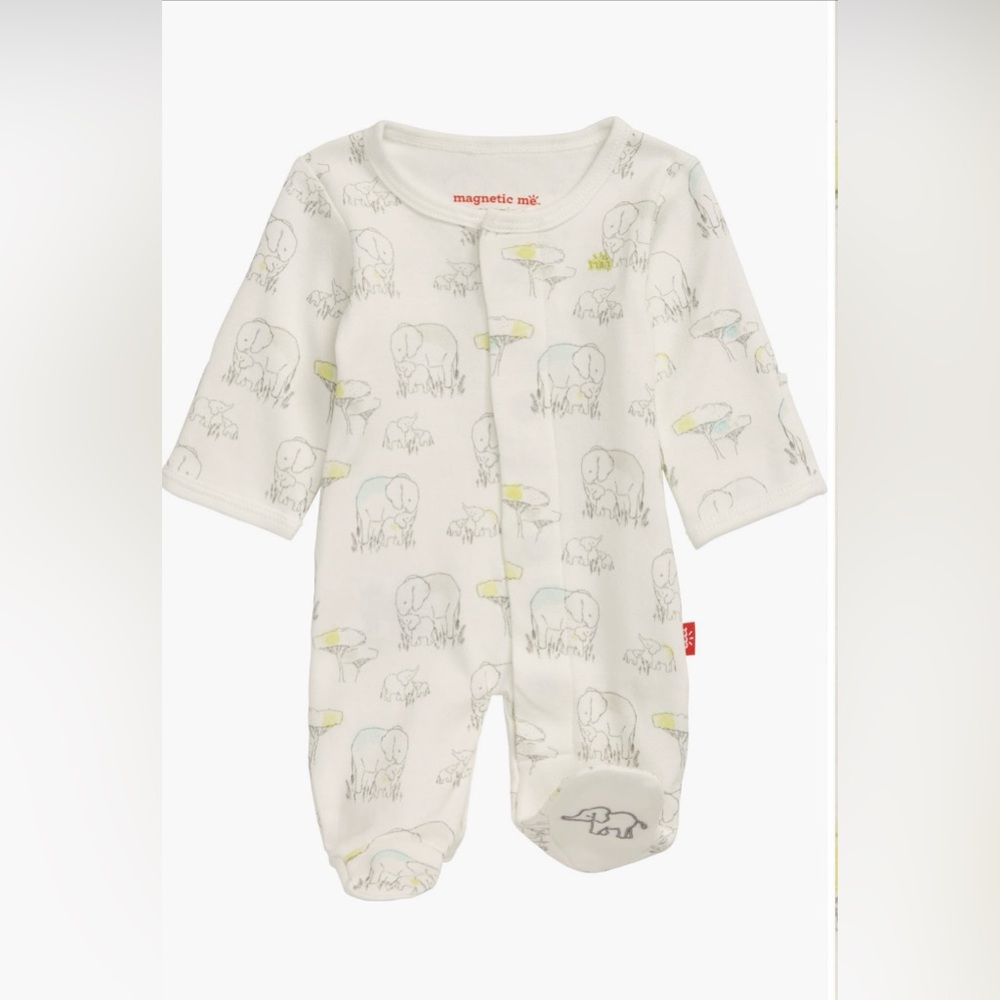 Magnetic Me Elephant Organic Cotton Grip Footie